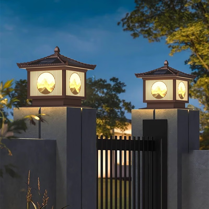 Solar column headlamp